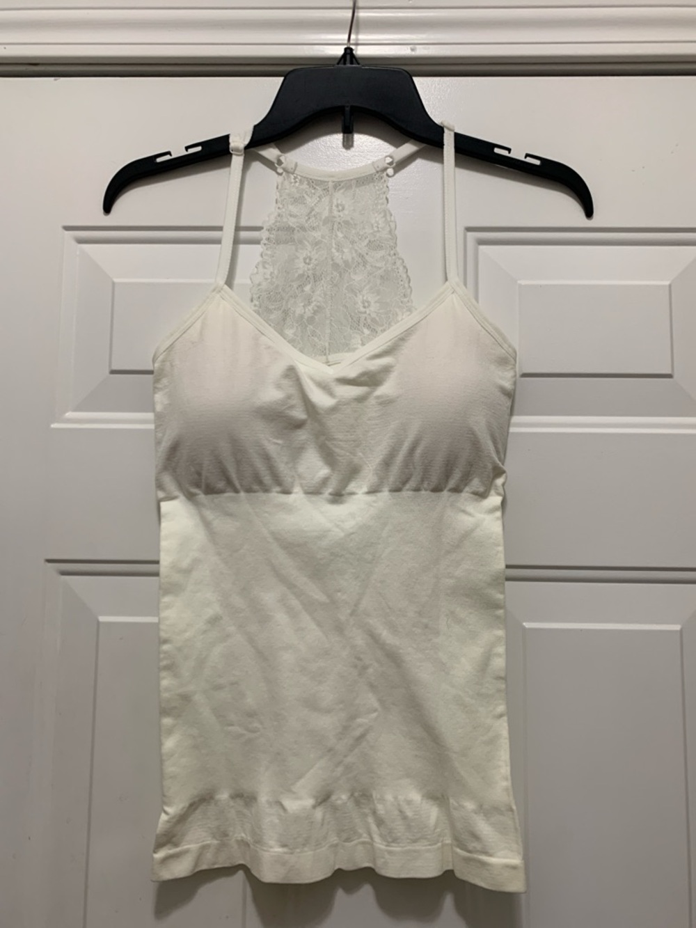 4/$10 Laura Ashley Cream Lace Trim Shapewear Cami Size Large